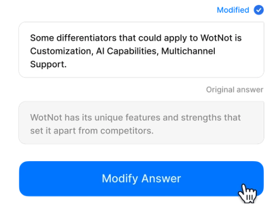 Modify AI-generated answers